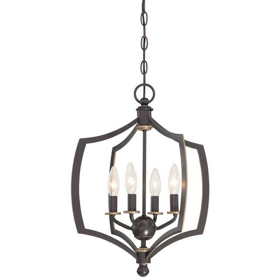 Mini Chandelier 4 Light Downton Bronze/Gold In Transitional Style 20.25 Inches Tall By 16 Inches Wide -Traditional Installation Minka Lavery