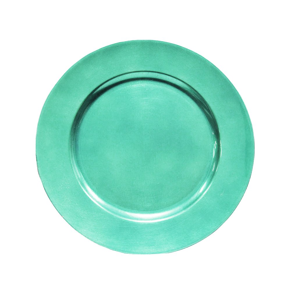 10 Pieces, Plain Round 13" Charger Plates Material Acrylic Turquoise
