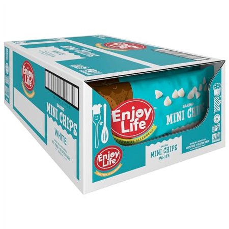 Enjoy Life Mini White Baking Chips, White Chocolate Flavor Gluten Free, School Safe, Non GMO, Dairy Free, Soy Free, Nut Free, Bulk, 12 Bags (9 oz each)