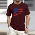 thumbnail image 2 of Men's Classic Crew Neck Independence Day Tee, Soft Jersey Cotton for All-Day Comfort in Hot Weather ,Wine XL, 2 of 5