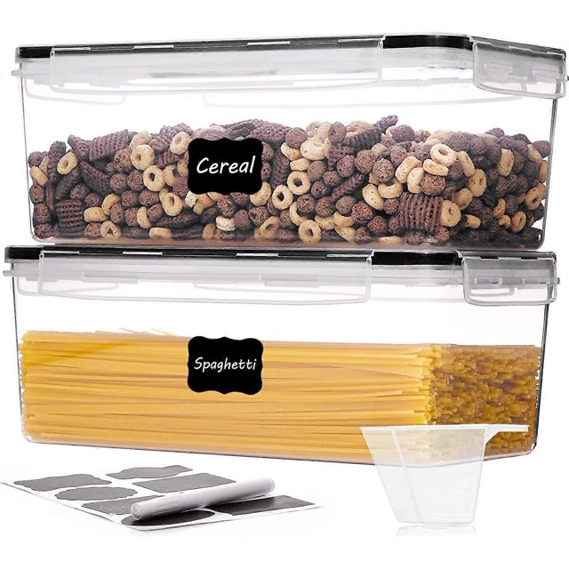 Recipientes herméticos para almacenar alimentos con tapas, juego de 2 piezas de 3,2 L, para organizar y almacenar la despensa de la cocina.