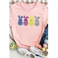 thumbnail image 3 of Women's Pink Sequin Cute Bunny Graphic Easter Fashion Tee - [ZhiHiMeRi] | (US 20-22)2XL, 3 of 10