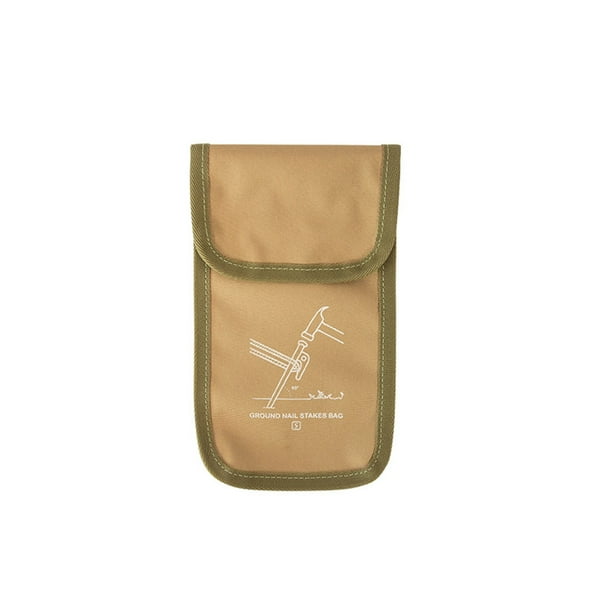 Wosthever Bolsa de clavijas para tienda de campaña al aire libre, bolsa de almacenamiento multifuncional para clavos en el suelo, tela Oxford Ropa Deportiva, Zapatos Caqui/S