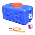 thumbnail image 2 of Tanque de agua para uso general, jarra grande, cubo de almacenamiento horizontal con grifo y manguera azul 30 kg, 2 of 9