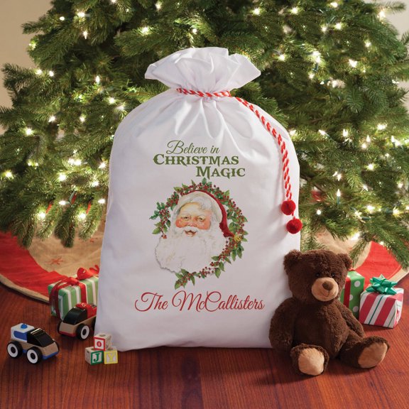 Personalized Christmas Magic Santa Sack, 2 Sizes To Choose From