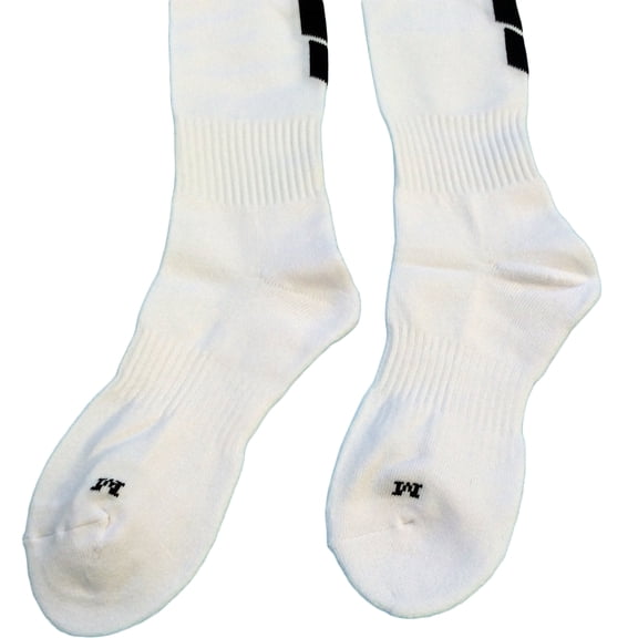 Lian Style Men's 1 Pair Knee-high Athletic Sports Socks 0025 M(White w/ Black Stripes)