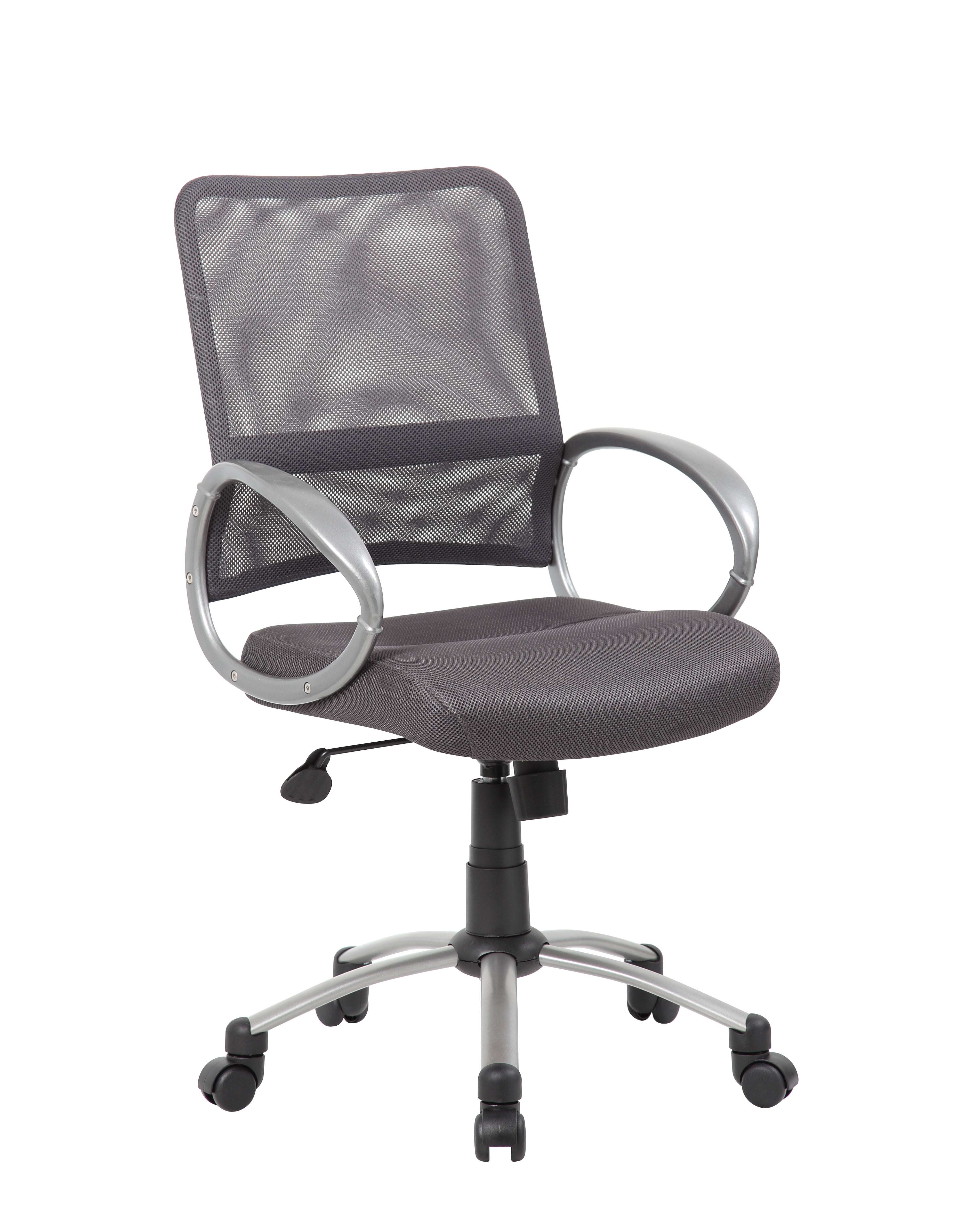 boss mesh back pewter guest chair