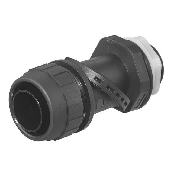 Conduit Fitting Connector, 1 in, Threaded, Nylon, PVC Coated, Black