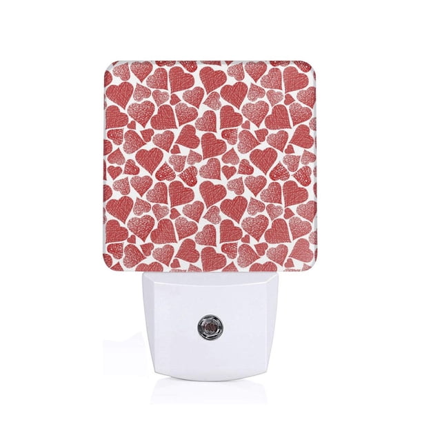Balery Hearts Luz Nocturna LED con Sensor Automático, Enchufe con Sensor Crepuscular, Luz Suave de 0.5W para Dormitorio, Pasillo, Baño-US