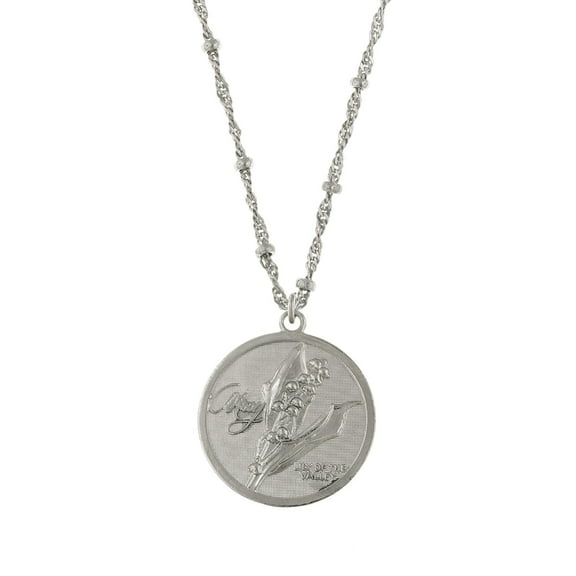 1928 Jewelry Flower Of The Month "June Rose" Pendant Necklace For Women, 16"