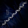 thumbnail image 3 of MIALLO Glamorous Silver Floral Zircon Hair Band, Elegant Wedding Hairband with Fixed Loops, for Wedding and Photo Shoot, 3 of 8