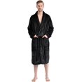 thumbnail image 1 of Men's Soft Plush Fleece Classic or Hooded Robe with Front Pockets, 1 of 7