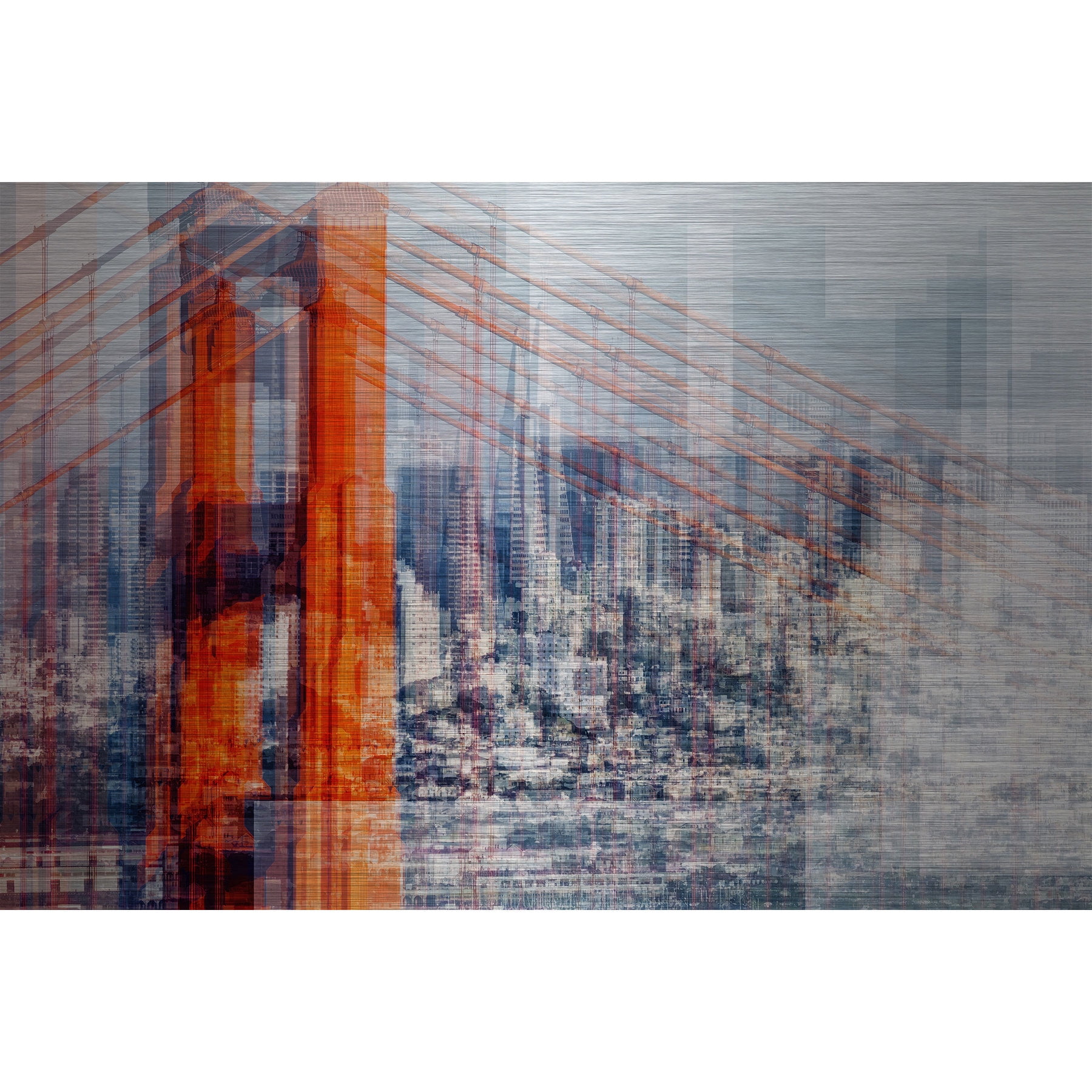 "Golden Gate Bridge" Painting Print on Brushed Aluminum