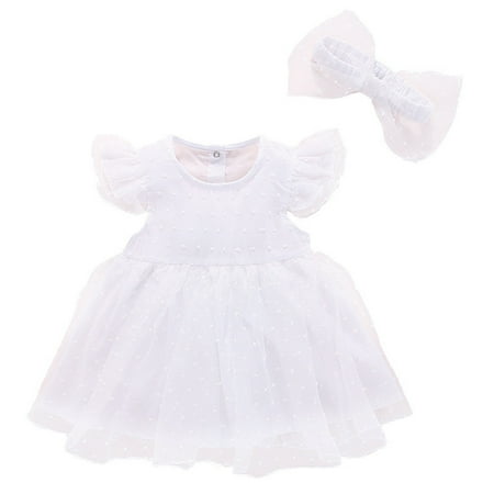 

Baby Girls Dress Spring Summer Tulle Solid Sleeveless Birthday Party Romper Princess Dress Headbands Baby Girl Clothes