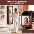 thumbnail image 5 of LIVIZA Full-Length Mirror Jewelry Cabinet with Hooks & Storage Shelves, Wall Door Mounted Jewelry Armoire Organizer,Brown, 5 of 8