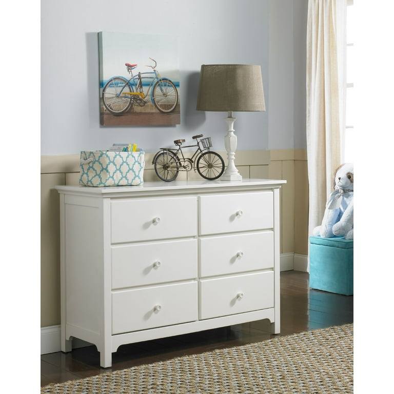 Ti Amo 6 Drawer Double Dresser- Ready to Assemble, Snow White - Walmart.com