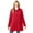 Classic Red, variant on Plus Size Fleece Swing Funnel-Neck Coat