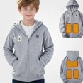 thumbnail image 3 of DJDLJWCJ Boys Heated Hood Jacket USB Charging Heated Jacket Casual Printed Winter Warm Coat Gray Size 11, 3 of 9