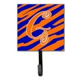 thumbnail image 3 of Letter D Initial Tiger Stripe Blue and Orange Leash or Key Holder, 3 of 7