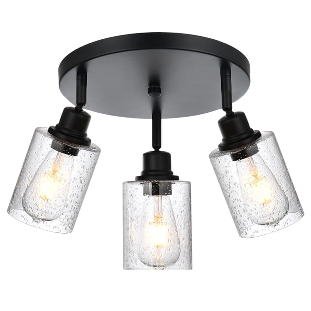 PENDRION 3 Light Modern Track Lighting with Flexibly Rotatable Light Head, Black Track Lighting Fixtures Ceiling Industrial Kitch