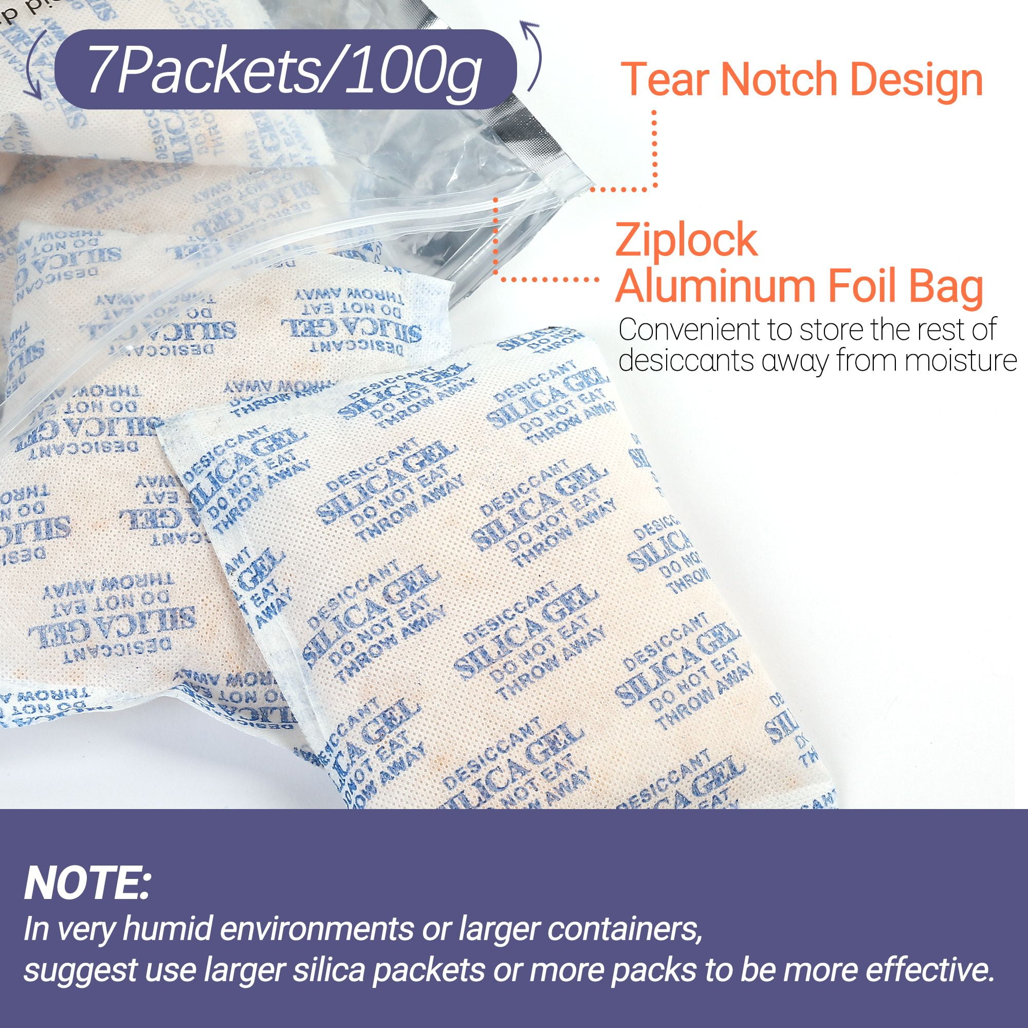 LotFancy Silica Gel Packs, 2 Gram 160 Packets Desiccant Packs, Orange to  Green Indicating, Non-Toxic Moisture Absorber Desiccant Bags