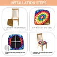 thumbnail image 4 of Colorful Rainbow Tie Dye Spiral Pattern Seat Covers for Dining Room Chairs Set Of 4,Stretch Printed Washable Chair Seat Cover with Elastic Ties and Button,Removable Waterproof Couch Cushion Covers, 4 of 6