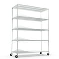 thumbnail image 5 of Steel 5 Tier Chrome Shelving Unit Heavy Duty 7500lb Capacity Adjustable Storage Rack With Wheels And Liners For Garage Warehouse Organization 82 Inch Height, 5 of 7