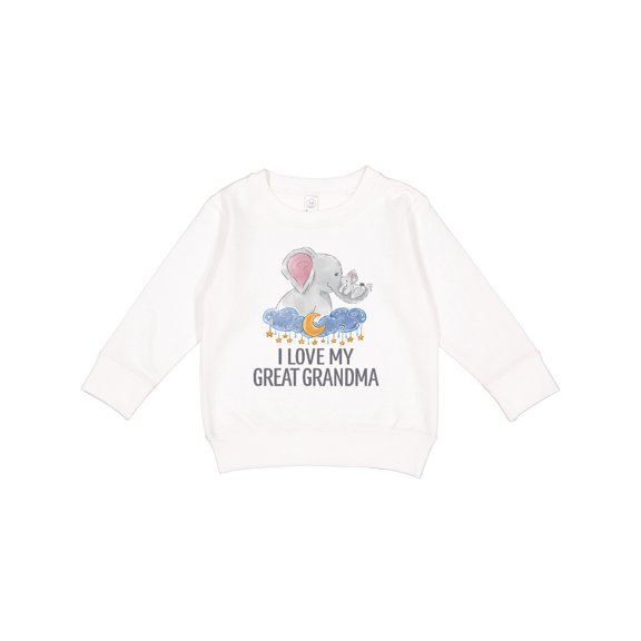 Inktastic I Love My Great Grandma Cute Elephants in Night Sky Toddler Sweatshirt
