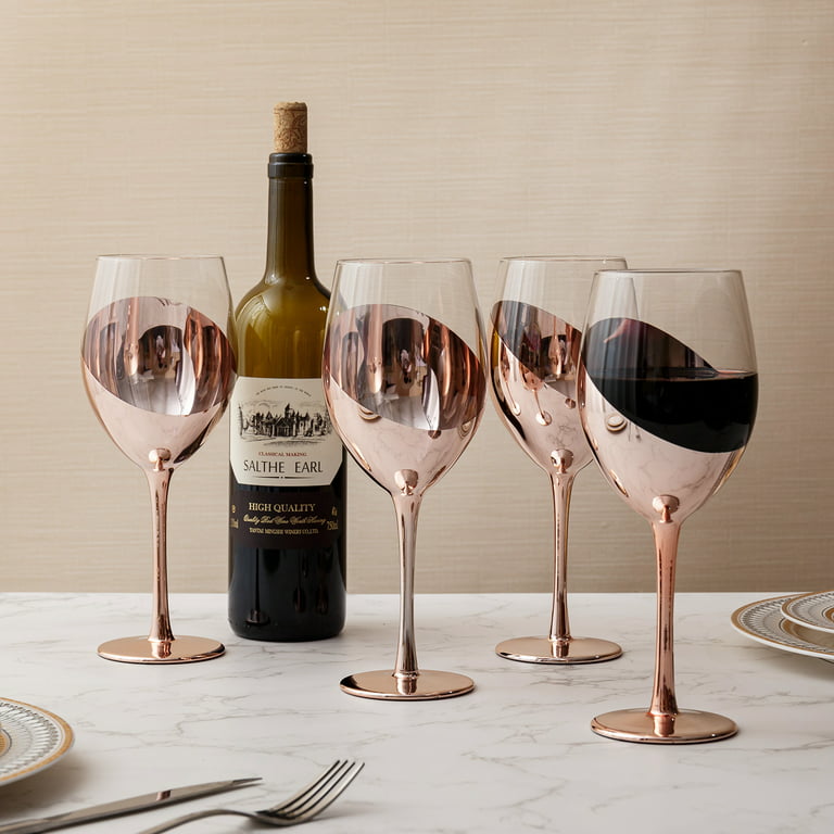 Elixir Glassware Crystal Wine Glasses - Set of 4 - 14 oz Stemware