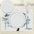 thumbnail image 3 of Ambesonne Fish Place Mats Set of 4, Sea Animals on Tree Theme, Standard Size, Blue and Black, 3 of 6
