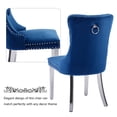 thumbnail image 6 of AOOWOW High-End Tufted Velvet Dining Chair Set of 2, Blue Chrome, Solid Wood with Chrome Stainless Steel Legs and Nailhead Trim, 6 of 10