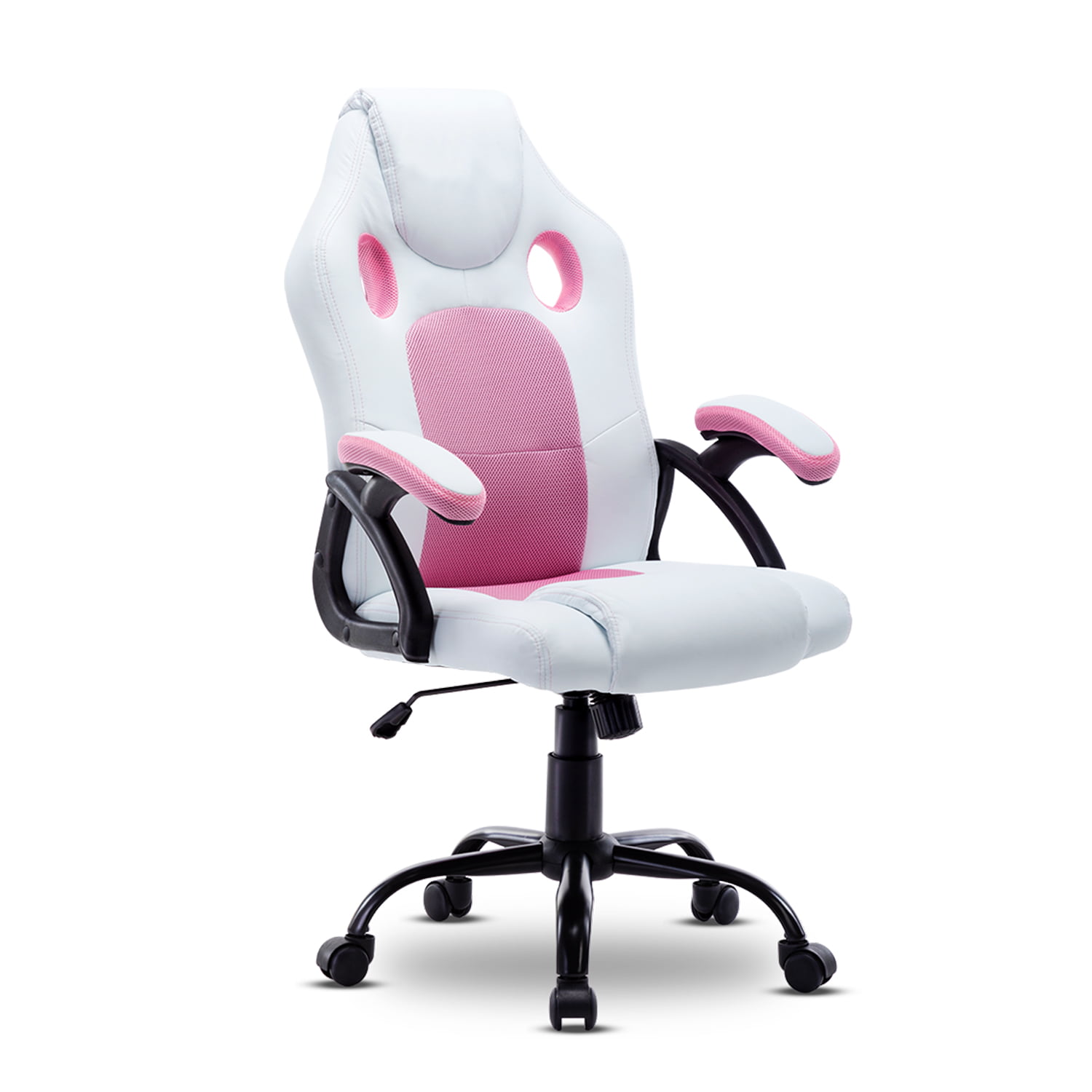 Pink Racing Office Chair 360° Swivel Gaming Computer Chair Mesh Back for Lover