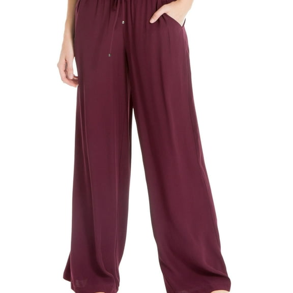 Max Studio London Womens palazzo Casual Wide Leg Pants, Red, Small