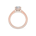 thumbnail image 2 of 1.00 T.C.W Cushion Shape Natural Diamond Latest Design Solitaire Wedding Ring for Ladies Solid 14K Rose Gold Size 8, 2 of 8