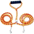 thumbnail image 1 of Double Dog Leash No Tangle 55" Long Padded Handle Braided Dog Lead for Medium Large Dogs Red Yelloww, 1 of 7