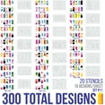 thumbnail image 2 of Custom Body Art Airbrush Nail Stencils -  Design Series Set # 11 includes 20 Individual Nail Templates with 20 Designs, 2 of 6