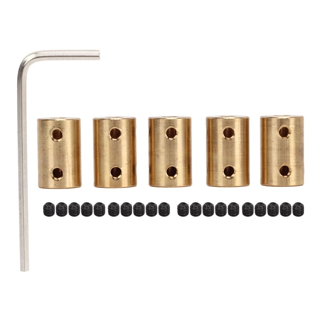 5 piezas de acoplamiento de eje de 22 mm de longitud, 14 mm de diámetro exterior y 5 a 8 mm de diámetro interior, acoplador rígido, conector de eje de motor de latón