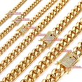 thumbnail image 3 of Cadenas cubanas de Miami de acero inoxidable de 6-18mm de ancho, collares con cierre de caja de circonita CZ, cadena de eslabones pesada grande para hombres, joyería de Hip Hop Rock, 3 of 4
