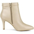 thumbnail image 7 of Unique Bargains Women's Pointy Toe Stiletto Heel Side Zip Ankle Boots Beige 7, 7 of 7