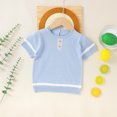 thumbnail image 4 of ZRBYWB Toddler Girl Clothes Baby Girls Short Sleeve Pullover Sweater Cotton Knit Button Closure Tops Shirt Fashion Top, 4 of 9