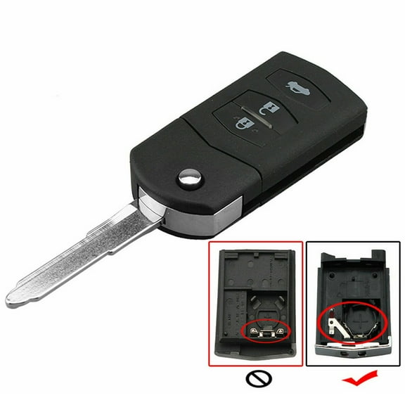 Accessories Key Shell CR1620 Battery Flip Fob For Mazda Key Shell MX5 RX8