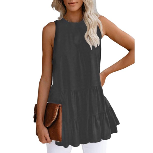 sleeveless round neck t shirt