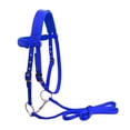 thumbnail image 3 of Brida de nailon para caballo, rienda para caballo, cabezada, filete extraíble, cabestro engrosado Azul m, 3 of 9
