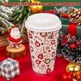 thumbnail image 4 of 100pcs Sunspire 16oz Christmas Paper Cups with Festive Designs - Including Reindeer, Snowflakes, and Candy Canes - Perfect for Holiday Coffee, Tea, and Beverages, BPA-Free, Hand Wash Only, Christmas, 4 of 6