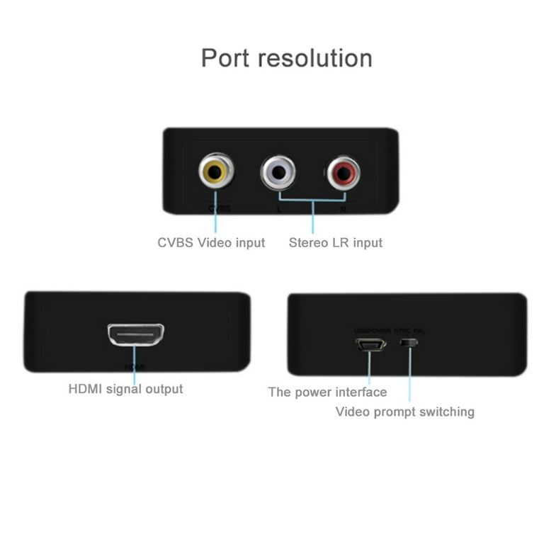 Adaptador HDMI a AV/RCA - Color Negro - Express Solutions