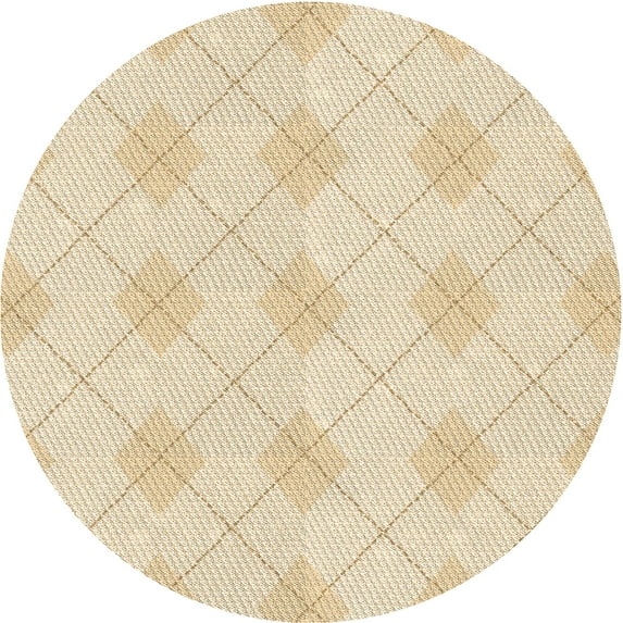 Ahgly Company Indoor Round Patterned Vanilla Gold Area Rugs, 4' Round