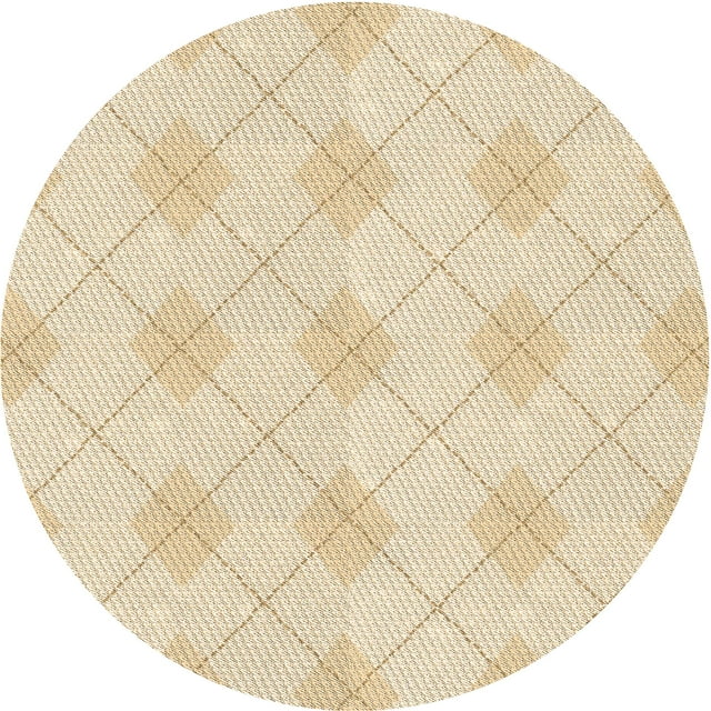 Ahgly Company Tapis d'Intérieur Lavable en Machine Carré Transitionnel Vanille Or, 3 Pieds Carré