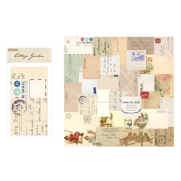 CCOCC 60Pcs Junk Journal Vintage Diy Background Paper Journaling Supplies Scrapbooking