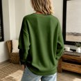 thumbnail image 4 of Dwellite Womens Knit V Neck Sweater Long Sleeve Fall Tops Lightweight Basic Pullover Tops Army Green M, 4 of 6