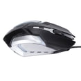 thumbnail image 1 of Computer Mouse Wired, Sturdy Durable 4 Game Buttons Gaming Mouse Wired Drive Free Long Service Life Game Level Sensors  for Home for Office Black,White, 1 of 7